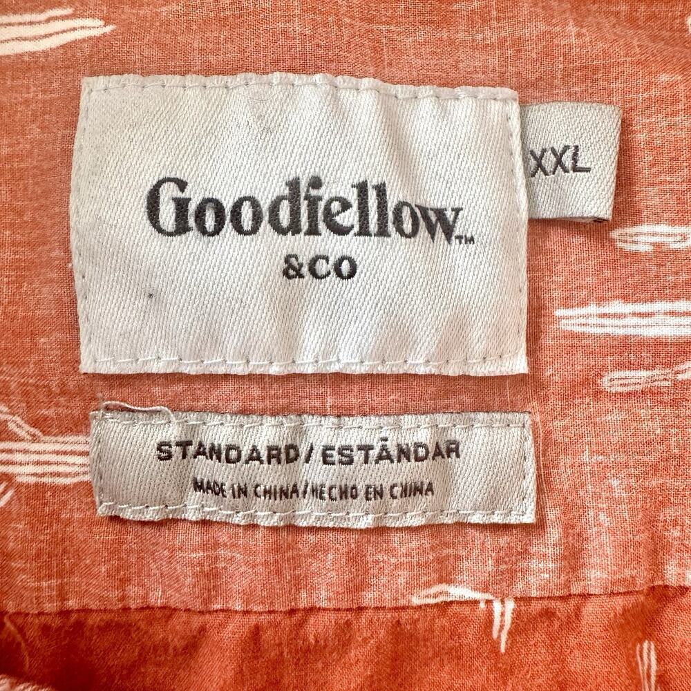 Goodfellow Shirt Men XXL Cactus Terracotta Button Northrop Western Short Sleeve - Picture 9 of 13